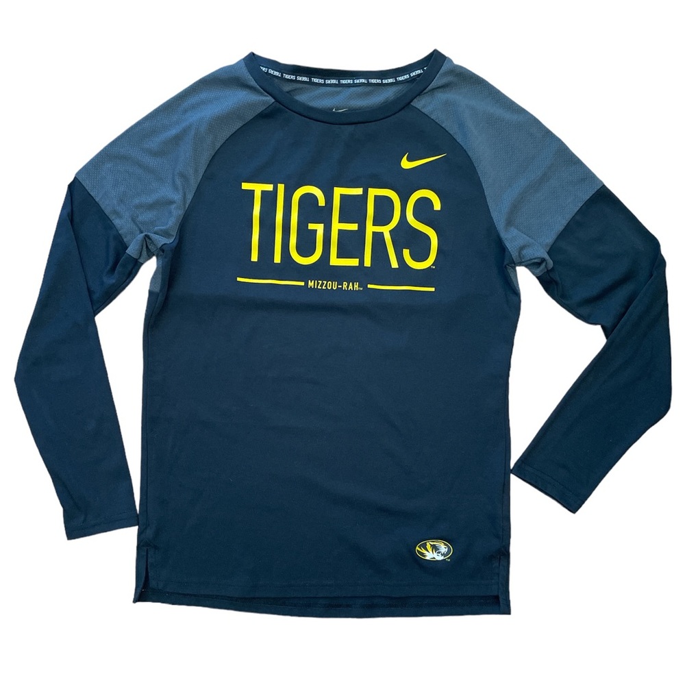 Missouri Tigers Mizzou Nike Women’s‎ Black And Gold Long Sleeve Size XS Swoosh